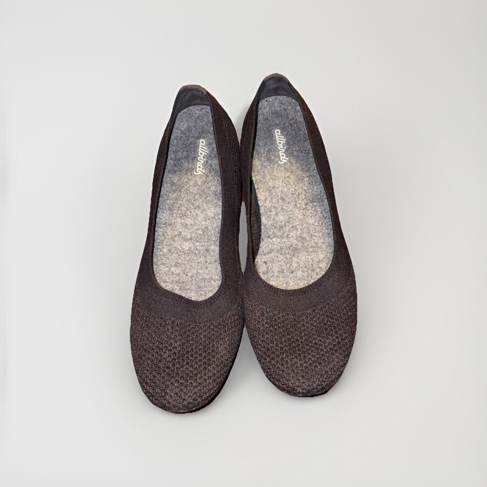 Allbirds Tree Breezer Black Knit Ballet Flats Sz 10.5 Sustainable Slip On Shoes
